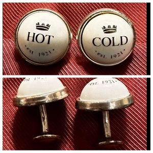 💧Hot / Cold VINTAGE faucet cap CUFFLINKS French Cuff SHARP Peaky Blinder Suit